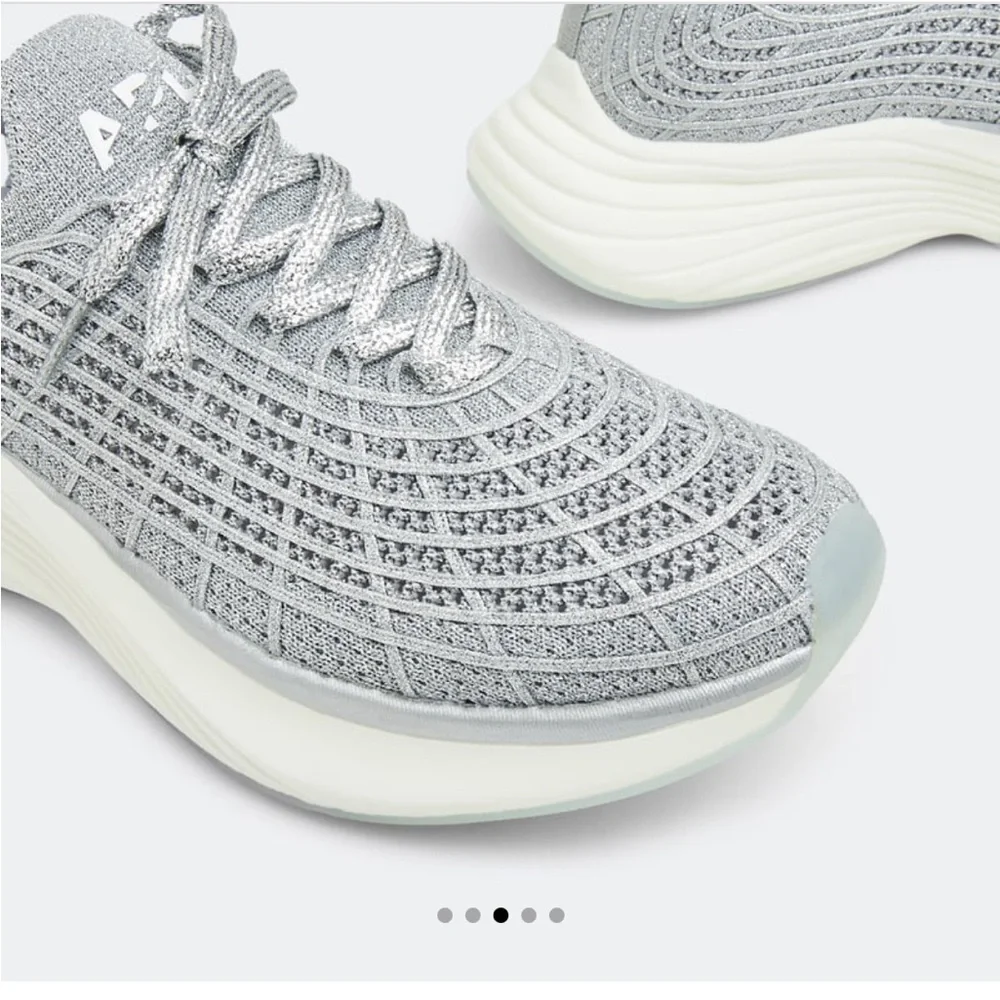 APL Women's TechLoom Zipline Athletic Running Shoe in Metallic Silver - 7 (6.5) - Picture 1 of 5